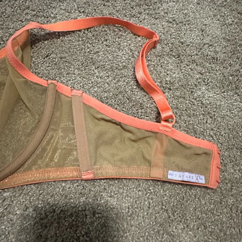 Fenty  Coral and Tan Bra